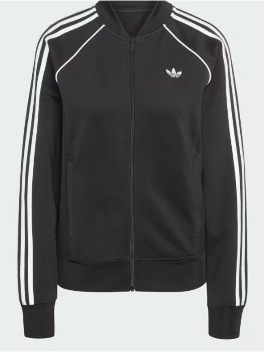 adidas Black Track Jacket with White Three-Stripes